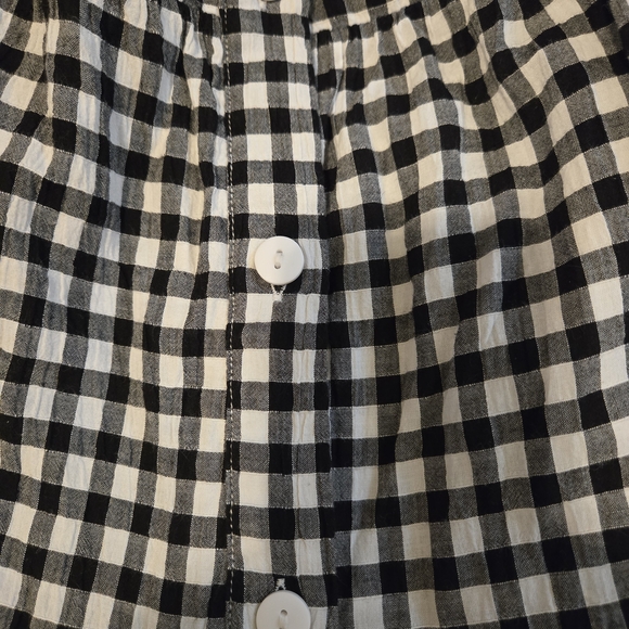 BeachLunchLounge Women Size M Black&White Gingham Square Neck Dress - Picture 12 of 13